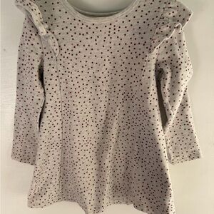 Tucker + Tate Cream Long Sleeve Top with Burgundy Polka Dots